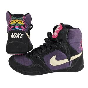 NIKE GRECO SUPREME 2008 BLACK PURPLE AZTEC WRESTLING SHOES WOMENS 7.5